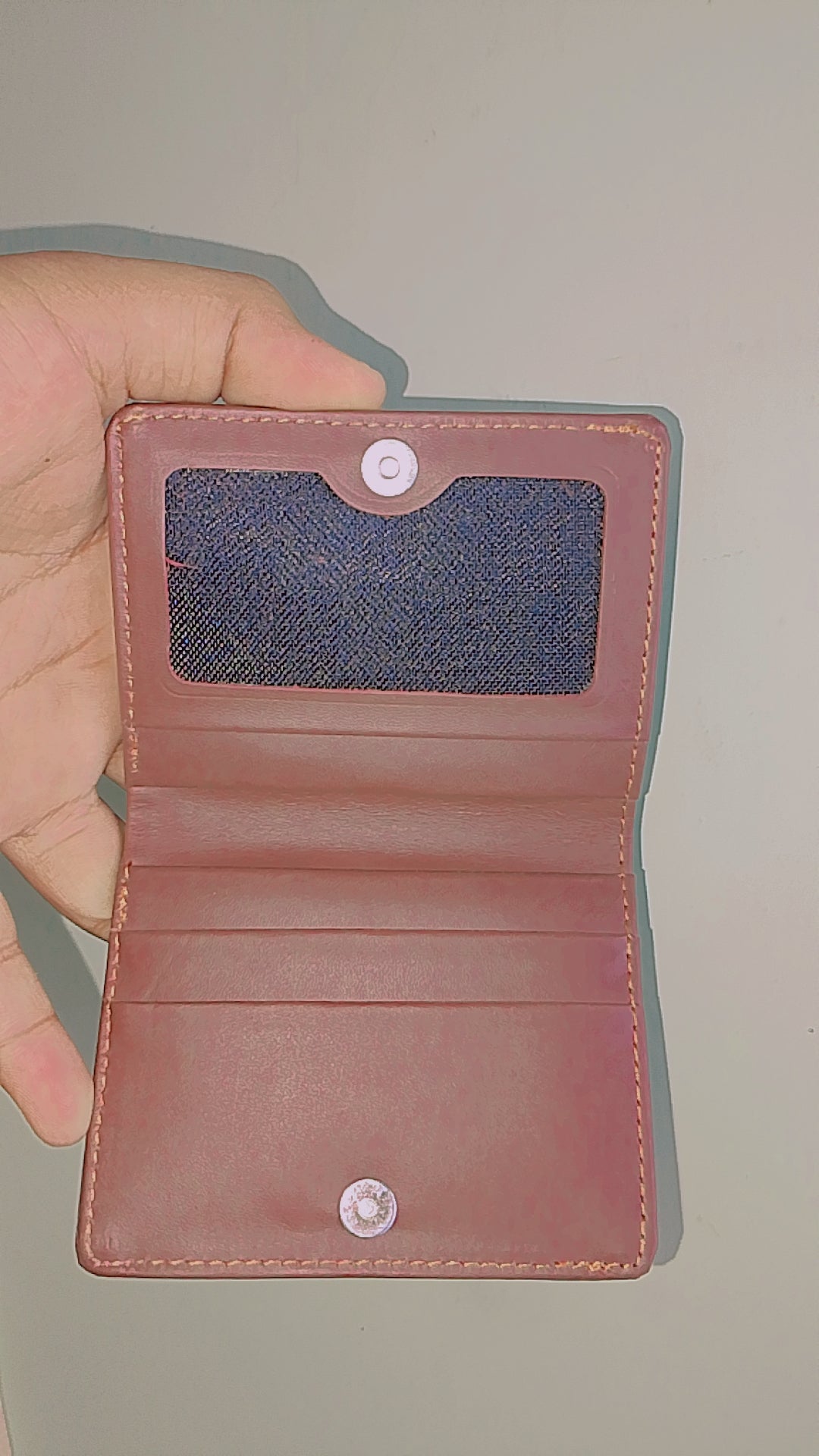 Genuine Leather Wallet With Button